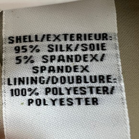 DVF Diane Von Furstenberg Ivory Pleated Blouse Silk Keyhole Neck Size M Medium - Picture 10 of 11